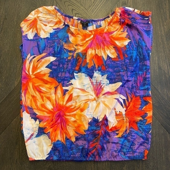 Ann Taylor Tropical Sleeveless Top Size XS - Picture 1 of 5